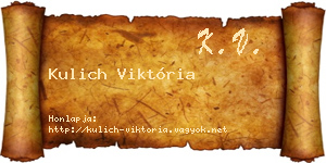 Kulich Viktória névjegykártya